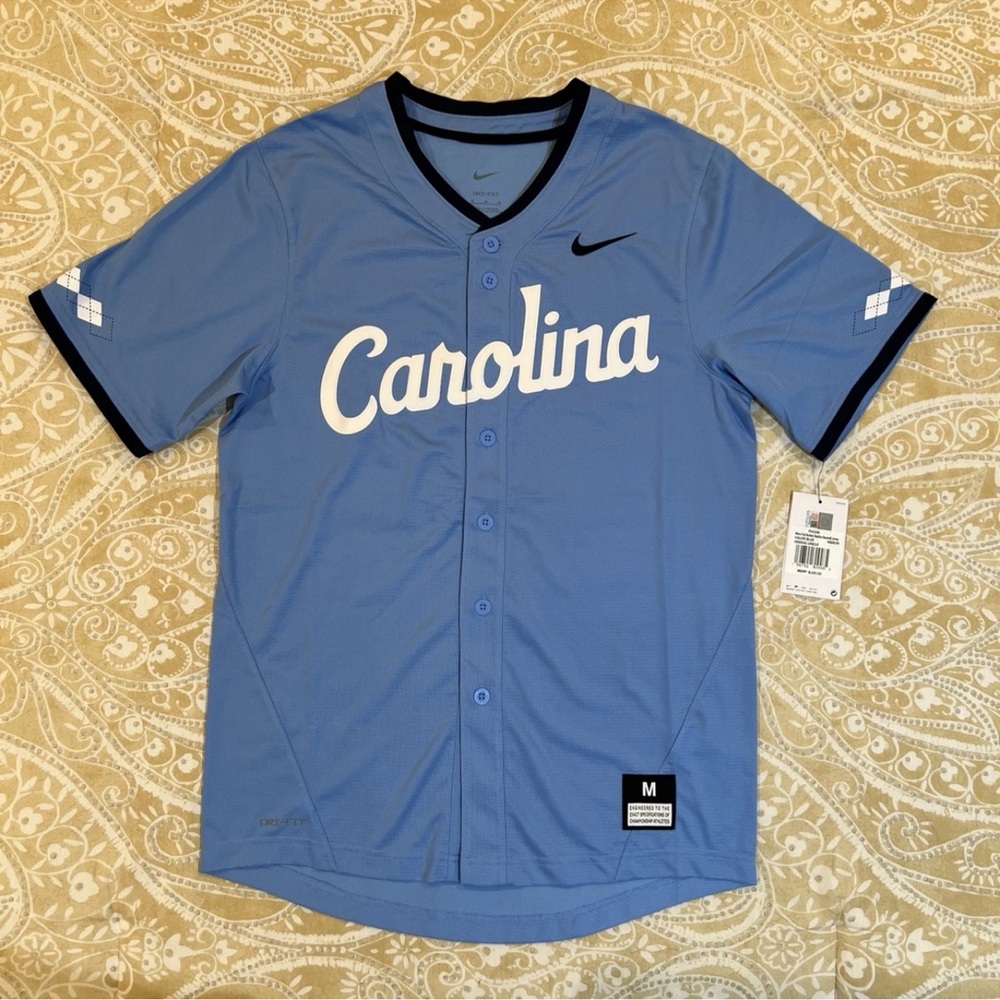 Nike Light Blue North Carolina Baseball Jersey